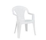 PORTOFINO Πολυθρόνα Τραπεζαρίας Κήπου - Βεράντας, PP Άσπρο, Στοιβαζόμενη 57x56x80cm - Image 5