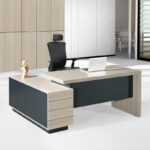 PROGRESS Γραφείο Αναστρέψιμη Γωνία, Ντουλάπι,Συρτάρι, Ράφι, Θέση Η/Υ,Απόχρωση Elm-Sky Grey 180x80 - 160x40 H.76/60cm - Image 3