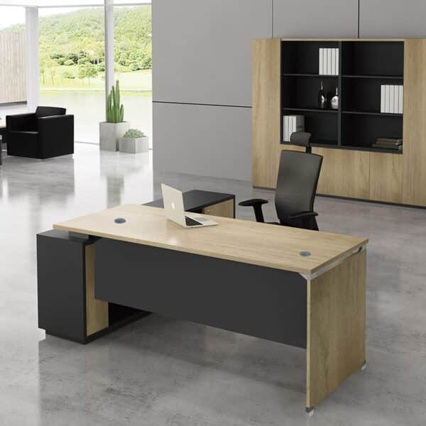 PROJECT Γραφείο Δεξιά Γωνία, Απόχρωση Sonoma - Γκρι 200x90/200x40 H.75/65cm - Image 4