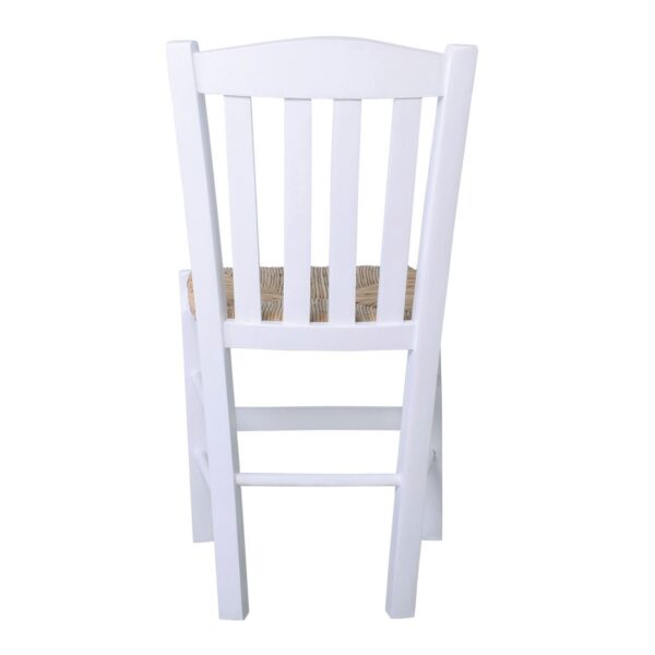 CASA Καρέκλα Οξιά Βαφή Εμποτισμού Λάκα Άσπρο, Κάθισμα Ψάθα 42x45x88cm - Image 9