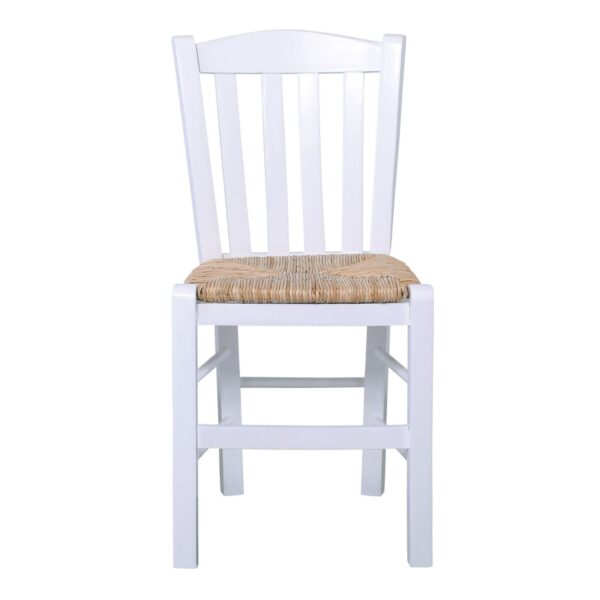 CASA Καρέκλα Οξιά Βαφή Εμποτισμού Λάκα Άσπρο, Κάθισμα Ψάθα 42x45x88cm - Image 10