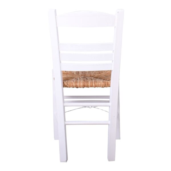 ΣΙΦΝΟΣ Καρέκλα Οξιά Βαφή Εμποτισμού Λάκα Άσπρο, Κάθισμα Ψάθα 41x45x88cm - Image 10