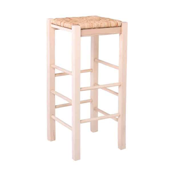 ΤΑΒΕΡΝΑΣ Σκαμπό BAR, Οξιά Εμποτισμός Φυσικό, Κάθισμα Ψάθα 35x35x80cm - Image 5