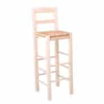 ΣΙΦΝΟΣ Σκαμπό BAR με Πλάτη, Οξιά Άβαφο με Ψάθα Αβίδωτη 36x37x76/107cm - Image 5