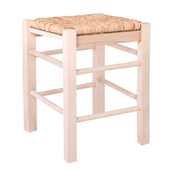 ΤΑΒΕΡΝΑΣ Σκαμπό Βοηθητικό, Οξιά Εμποτισμός Φυσικό, Κάθισμα Ψάθα 35x35x50cm - Image 5