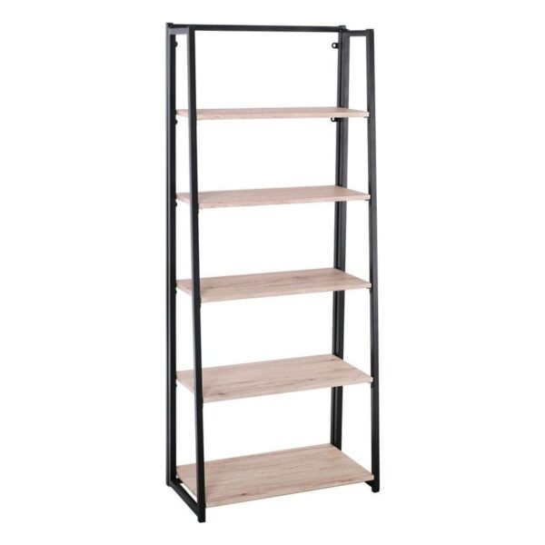 Ραφιέρα Πτυσσόμενη Μέταλλο Βαφή Μαύρο - Sonoma 64x32x153cm - Image 4