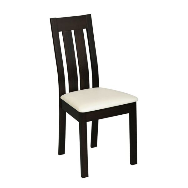 REGO Καρέκλα Οξιά Σκούρο Καρυδί, PVC Εκρού 45x52x97cm - Image 7