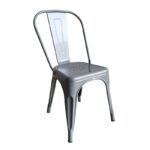 RELIX Καρέκλα Στοιβαζόμενη, Μέταλλο Βαφή Γκρι 44x49x84cm - Image 3