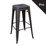 RELIX Σκαμπό Bar-Pro H.67cm, Στοιβαζόμενο, Μέταλλο Βαφή Antique Black 43x43 H.67cm - Image 4