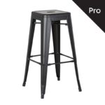 RELIX Σκαμπό Bar-Pro, Στοιβαζόμενο, Μέταλλο Βαφή Μαύρο Matte 43x43 H.76cm - Image 4