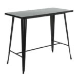 RELIX Τραπέζι Bar Μέταλλο Βαφή Μαύρο 120x60x103cm - Image 3