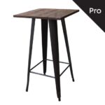 RELIX Wood Τραπέζι Bar-Pro, Μέταλλο Βαφή Antique Black, Απόχρωση Ξύλου Dark Oak 60x60x102cm - Image 3