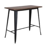 RELIX Wood Dark Oak Τραπέζι Bar-Pro, Μέταλλο Βαφή Μαύρο 120x60x102cm - Image 5