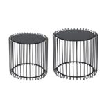 RICO Set-2 Τραπεζάκια Σαλονιού Καθιστικού, Μέταλλο Βαφή Μαύρο, Γυαλί Smoke Φ45 H.40cm + Φ50 H.45cm - Image 3