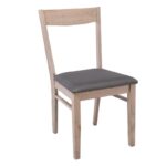 RINGO Καρέκλα Τραπεζαρίας Κουζίνας Smoke Beech, Ύφασμα Γκρι 46x54x87cm - Image 7