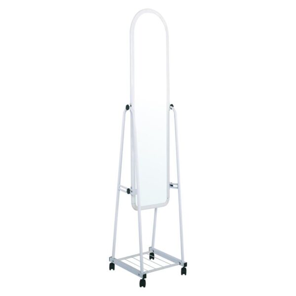 ROLLAND Small Καθρέπτης Δαπέδου, Μέταλλο Βαφή Άσπρο 37x37x160cm - Image 6