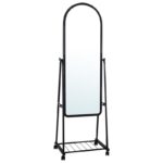 ROLLAND Small Καθρέπτης Δαπέδου, Μέταλλο Βαφή Μαύρο 37x37x160cm - Image 6