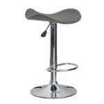 SADDLE Σκαμπό BAR, Βάση Χρώμιο, Pvc Γκρι, Ρύθμιση Ύψους, Περιστρεφόμενο 45x43x58/64-79/85cm - Image 3