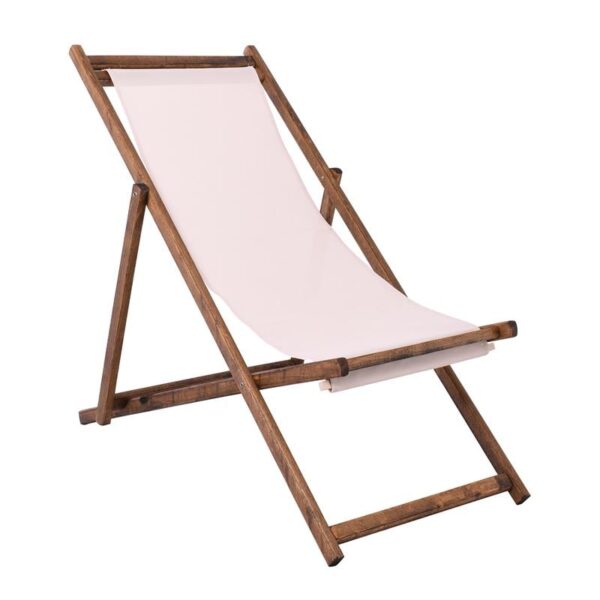 Σαιζ-Λόνγκ Ξαπλώστρα 3 θέσεων κλίσης, Οξιά Καρυδί - Textilene Εκρού, Πτυσσόμενη 56x100x80/98cm - Image 6