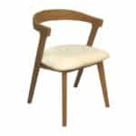 SANDRA Καρέκλα Τραπεζαρίας, Απόχρωση Φυσικό, Pu Εκρού 52x56x76cm - Image 3