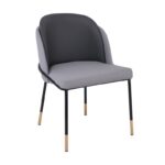 SELECT Καρέκλα Τραπεζαρίας- Κουζίνας, Μέταλλο Βαφή Μαύρο, Pu Ανοιχτό-Σκούρο Γκρι 56x54x78cm - Image 7