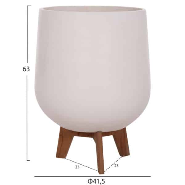 ΣΕΤ 3 ΓΛΑΣΤΡΕΣ ΜΕ TEAK ΒΑΣΕΙΣ TRYLL HM4681.02 FIBER CEMENT ΛΕΥΚΟ - Image 2
