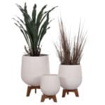 ΣΕΤ 3 ΓΛΑΣΤΡΕΣ ΜΕ TEAK ΒΑΣΕΙΣ TRYLL HM4681.02 FIBER CEMENT ΛΕΥΚΟ