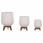 ΣΕΤ 3 ΓΛΑΣΤΡΕΣ ΜΕ TEAK ΒΑΣΕΙΣ TRYLL HM4681.02 FIBER CEMENT ΛΕΥΚΟ - Image 5