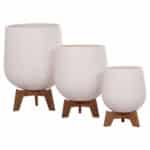 ΣΕΤ 3 ΓΛΑΣΤΡΕΣ ΜΕ TEAK ΒΑΣΕΙΣ TRYLL HM4681.02 FIBER CEMENT ΛΕΥΚΟ - Image 6