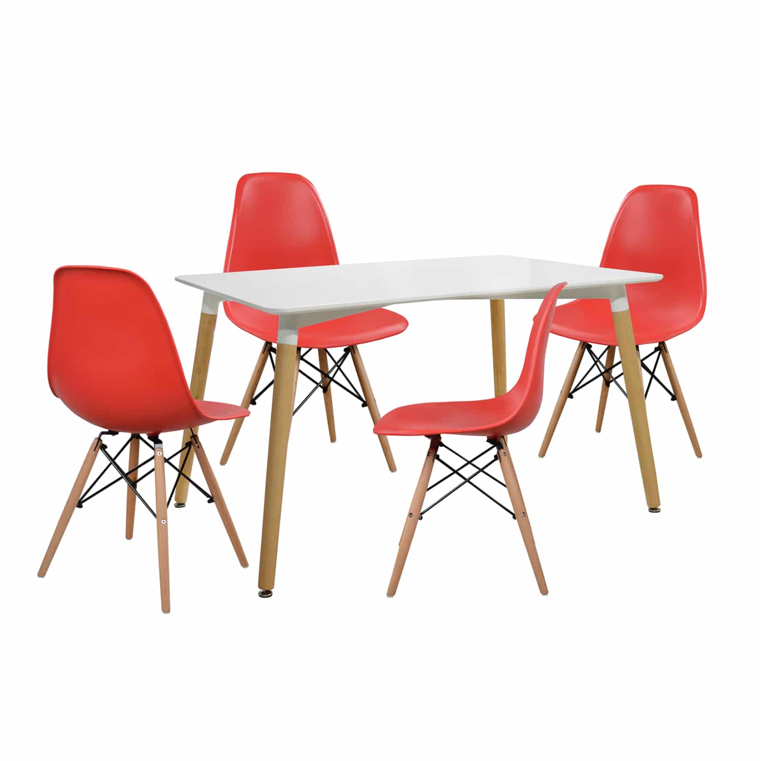 HM10080.04 ΣΕΤ ΤΡΑΠΕΖΑΡΙΑ 5Τ ΤΡΑΠΕΖΙ MINIMAL 120x80x73 cm-TWIST ΚΟΚΚΙΝ HM10080.04 - Image 1