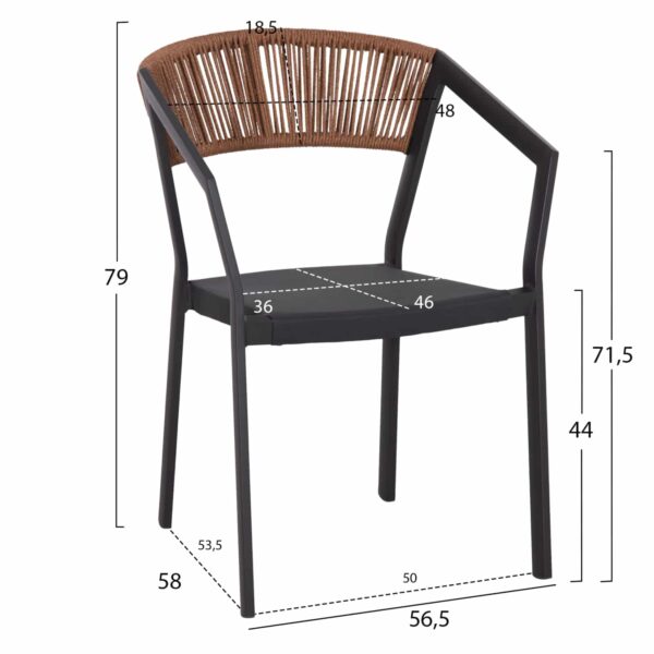 ΣΕΤ ΤΡΑΠΕΖΑΡΙΑΣ 5ΤΜΧ ADAM HM21160 ΚΑΡΕΚΛΕΣ ΑΛΟΥΜΙΝΙΟΥ & ΤΡΑΠΕΖΙ 120x70 ΓΚΡΙ - Image 3