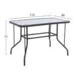 ΣΕΤ ΤΡΑΠΕΖΑΡΙΑΣ 5ΤΜΧ ADAM HM21219 ΚΑΡΕΚΛΕΣ ΜΕΤΑΛΛΙΚΕΣ & ΤΡΑΠΕΖΙ 110x60 ΓΚΡΙ - Image 2