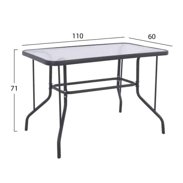 ΣΕΤ ΤΡΑΠΕΖΑΡΙΑΣ 5ΤΜΧ ADAM HM21219 ΚΑΡΕΚΛΕΣ ΜΕΤΑΛΛΙΚΕΣ & ΤΡΑΠΕΖΙ 110x60 ΓΚΡΙ - Image 2
