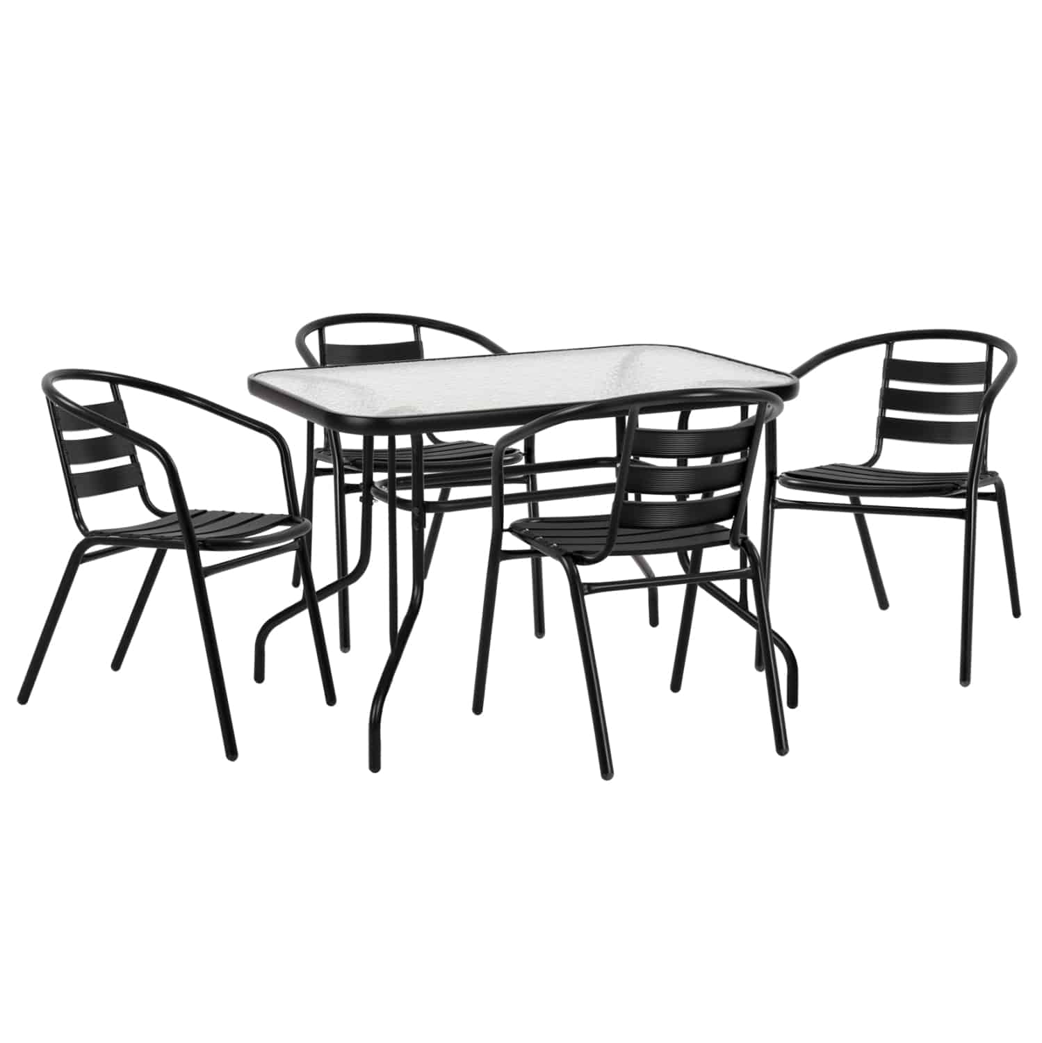 HM21220 ΣΕΤ ΤΡΑΠΕΖΑΡΙΑΣ 5ΤΜΧ ADAM HM21220 ΚΑΡΕΚΛΕΣ ΜΕΤΑΛΛΙΚΕΣ & ΤΡΑΠΕΖΙ 110x60 ΜΑΥΡΟ - Image 1