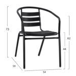 ΣΕΤ ΤΡΑΠΕΖΑΡΙΑΣ 5ΤΜΧ ADAM HM21220 ΚΑΡΕΚΛΕΣ ΜΕΤΑΛΛΙΚΕΣ & ΤΡΑΠΕΖΙ 110x60 ΜΑΥΡΟ - Image 3