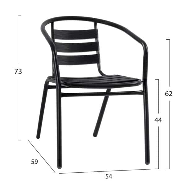 ΣΕΤ ΤΡΑΠΕΖΑΡΙΑΣ 5ΤΜΧ ADAM HM21220 ΚΑΡΕΚΛΕΣ ΜΕΤΑΛΛΙΚΕΣ & ΤΡΑΠΕΖΙ 110x60 ΜΑΥΡΟ - Image 3