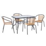 ΣΕΤ ΤΡΑΠΕΖΑΡΙΑΣ 5ΤΜΧ SWIFTER HM21222.01 ΚΑΡΕΚΛΕΣ ΜΕΤΑΛ.& ΤΡΑΠΕΖΙ 110x60 ΓΚΡΙ-ΦΥΣΙΚΟ