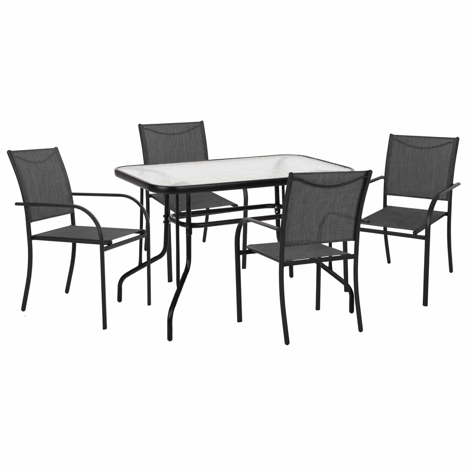 HM21223.01 ΣΕΤ ΤΡΑΠΕΖΑΡΙΑΣ 5ΤΜΧ REDAN HM21223.01 ΤΡΑΠΕΖΙ & 4 ΠΟΛΥΘΡΟΝΕΣ ΣΕ ΜΑΥΡΟ - Image 1
