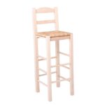 ΣΙΦΝΟΣ Σκαμπό BAR με Πλάτη, Οξιά Άβαφο με Ψάθα Αβίδωτη 36x37x76/107cm - Image 4