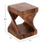 ΣΚΑΜΠΟ GEBO HM9754.11 ΤΕΤΡΑΓΩΝΟ--ΞΥΛΟ SUAR ΣΕ ΚΑΡΥΔΙ 35x35x46.5Yεκ. - Image 2