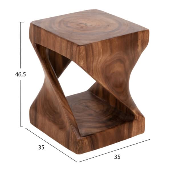 ΣΚΑΜΠΟ GEBO HM9754.11 ΤΕΤΡΑΓΩΝΟ--ΞΥΛΟ SUAR ΣΕ ΚΑΡΥΔΙ 35x35x46.5Yεκ. - Image 2