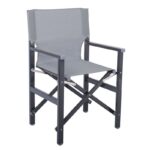 Σκηνοθέτη Πολυθρόνα, Αλουμίνιο Ανθρακί (1,2mm), Textilene Γκρι (Μονοκόμματο), Πτυσσόμενη 55x46x88cm - Image 3