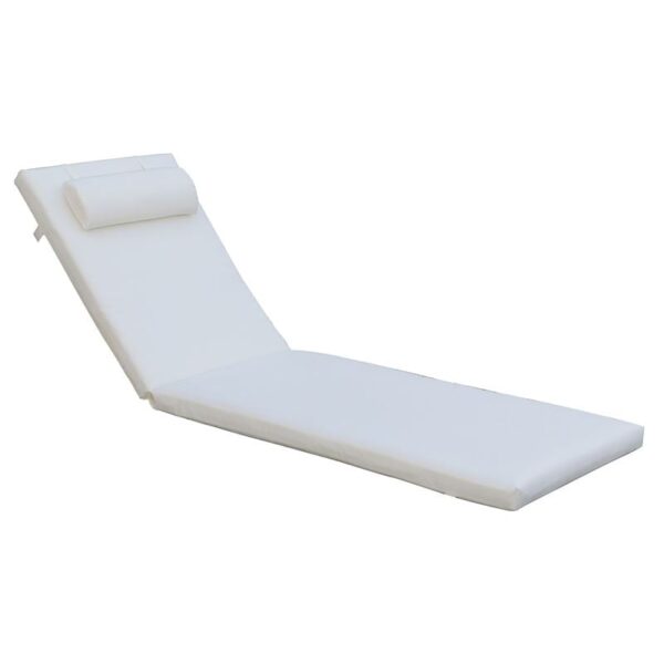 SUNLOUNGER Μαξιλάρι Ξαπλώστρας με Προσκέφαλο, Ύφασμα Water Repellent Εκρού, Φερμουάρ 196(78+118)x60x7cm - Image 5