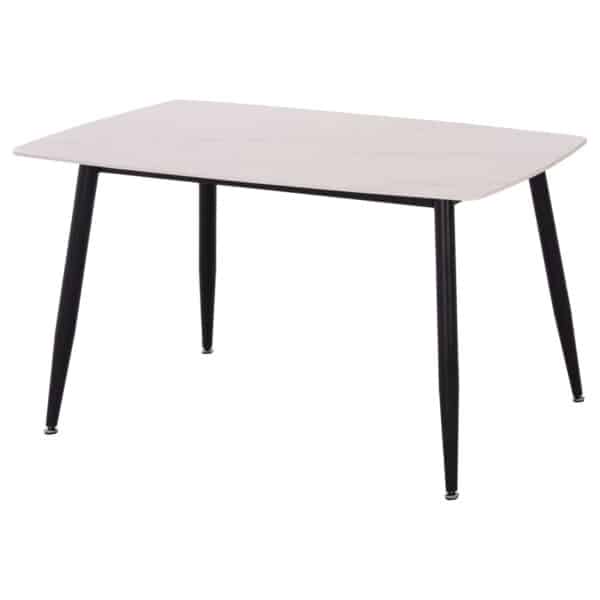 ΤΡΑΠΕΖΙ RAVEN HM9854.01 ΚΕΡΑΜΙΚΟ TOP ΜΑΤ ΛΕΥΚΟ ΜΑΡΜΑΡΟ-ΜΑΥΡΟ ΜΕΤΑΛΛΟ 120x70x73Υεκ. - Image 4