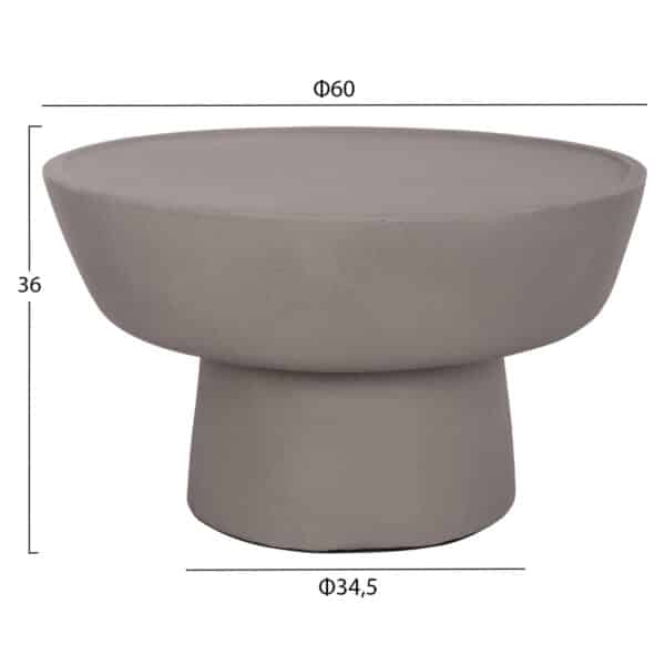 ΤΡΑΠΕΖΙ ΣΑΛΟΝΙΟΥ PIRSON HM18155.03 FIBER CEMENT ΣΕ ΓΚΡΙ--Φ60x36Υεκ. - Image 2