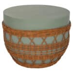 ΤΡΑΠΕΖΙ ΣΑΛΟΝΙΟΥ VILHENA HM18165 FIBER CEMENT ΠΡΑΣΙΝΟ-RATTAN ΦΥΣΙΚΟ Φ56x47Υεκ.