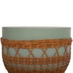 ΤΡΑΠΕΖΙ ΣΑΛΟΝΙΟΥ VILHENA HM18165 FIBER CEMENT ΠΡΑΣΙΝΟ-RATTAN ΦΥΣΙΚΟ Φ56x47Υεκ. - Image 4