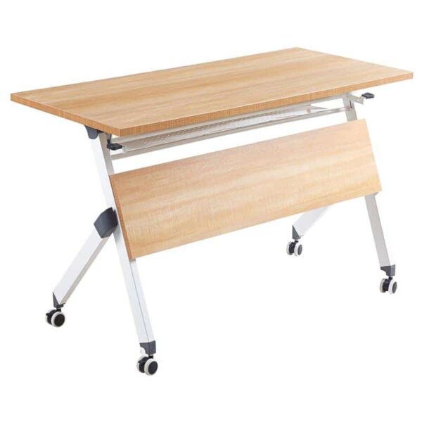 UNIT Γραφείο Η/Υ, Μέταλλο Βαφή Άσπρο, Melamine Απόχρωση Sonoma 120x55x75cm - Image 4