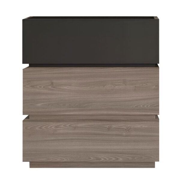 VANITY Συρταριέρα 3 Συρτάρια Αποχρώσεων Sonoma Oak & Grey, με Αποσπώμενα χρωματικά Μέρη 60x40x66cm - Image 3