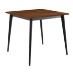 VIDAL Τραπέζι Μέταλλο Βαφή Μαύρο, Επιφάνεια 80x80cm/16mm Contract Sliq Walnut 81x81x73cm - Image 3